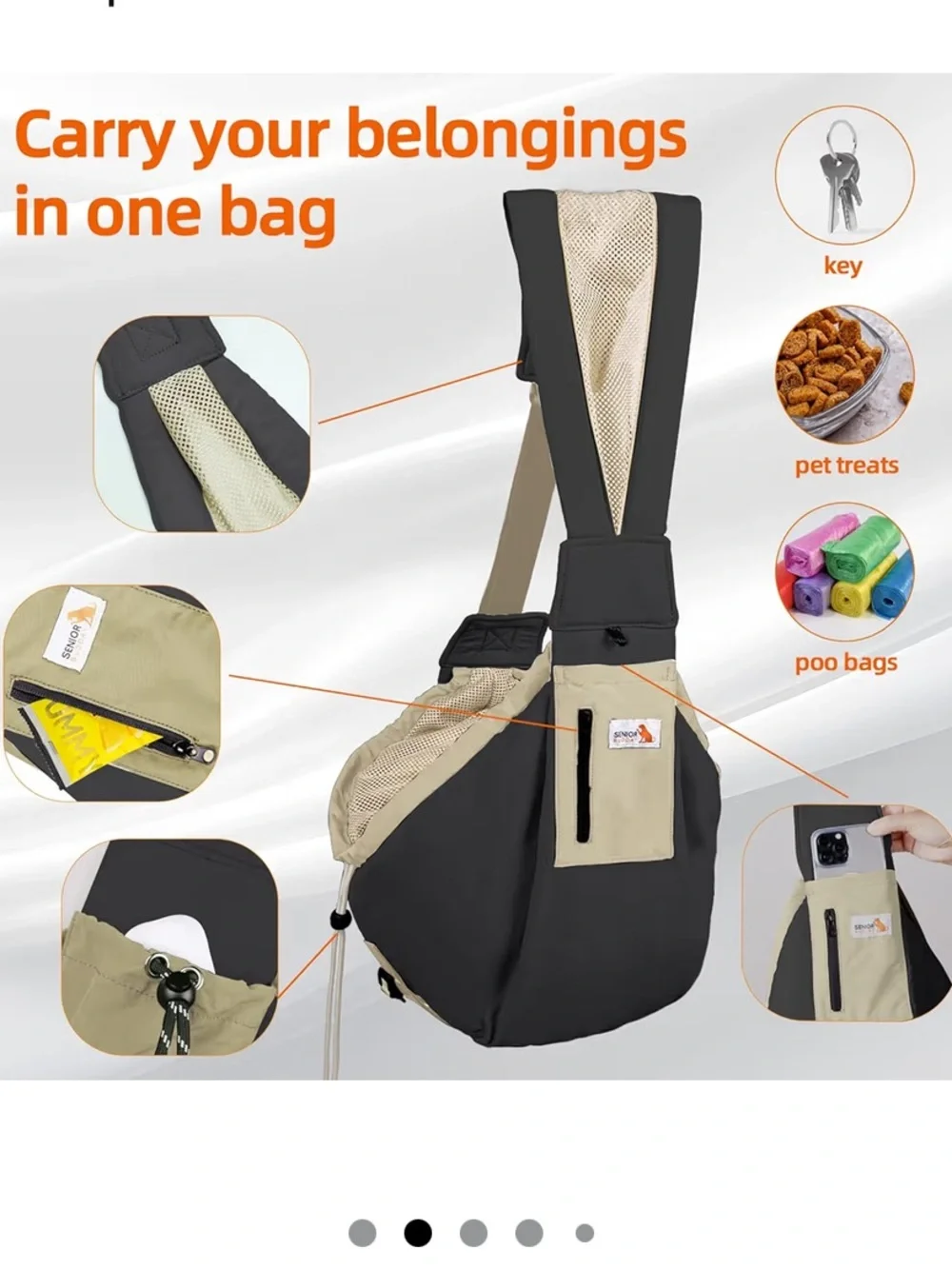 Dog Carrier Sling for Small Dogs & Cats Under 20 lbs,Hands Free for Travel NEW